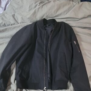 Everlane Classic Black Bomber Jacket